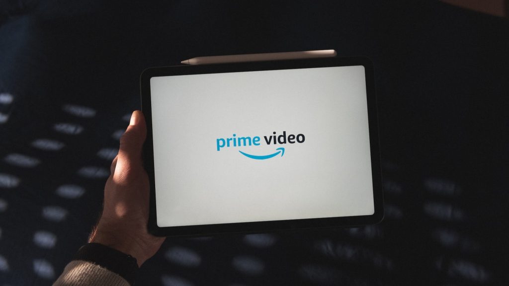 Tablet screen with the Prime Video logo.